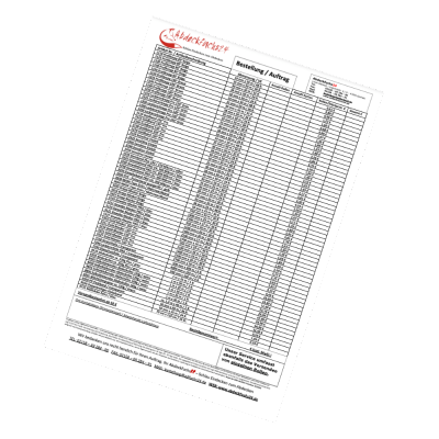 Vorschau des Abdeckfuchs24-Bestellformulars mit Artikeltabelle und Preisen