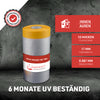 Gold-Masker 150° PRO – 6 Monate UV-beständige Abdeckfolie mit Goldband für Innen- und Außeneinsatz. 10 Mikron Folienstärke, 17 mm Trägerbreite, 0.087 mm Trägerstärke