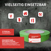 Grünes Lackiererkreppband PRO 120° mit 2,9 N/cm Klebekraft. Hergestellt aus hochwertigem Naturkautschuk für extra starke Haftung, auch auf rauen Oberflächen. Vielseitig einsetzbar in Maler- und Lackierarbeiten.