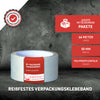 Reißfestes PP-Packband für leichte bis mittelschwere Pakete. 50 mm breit, 66 m lang und mit Polypropylenfolie als Trägermaterial – ideal für sicheren Versand.
