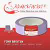 Violettes Sensitiv-Kreppband mit 5 % Bruchdehnung für empfindliche Oberflächen. Erhältlich in fünf Breiten: 19 mm, 25 mm, 30 mm, 38 mm und 50 mm. 50 Meter Länge für präzise und schonende Abdeckarbeiten.