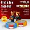 Exklusives Maler-Bundle mit 64x Tape Universal Blau und 64x Goldband ECO UV-30 – Jetzt 16,7 % sparen für Handwerker