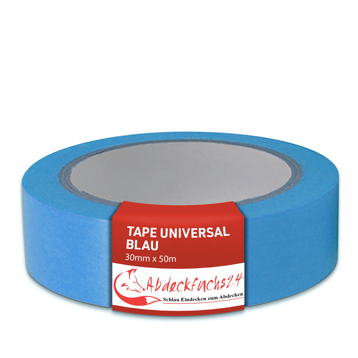 Tape Universal Blau, 30 mm x 50 m, ideales Abdeckband für präzise Malerarbeiten, UV-beständig und reißfest.